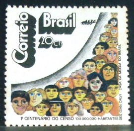 Selo postal do Brasil de 1972 Censo