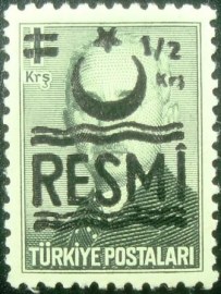 Selo postal da Turquia de 1957 Ismet Inonu ½