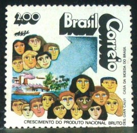 Selo postal do Brasil de 1972 Crescimento do PNB