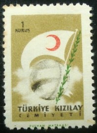 Selo postal da Turquia de 1957 Red Crescent Symbol on the Flower 1
