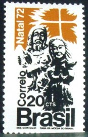 Selo postal do Brasil de 1972 Natal
