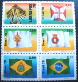 Se-tenant do Brasil de 1978 Bandeiras Históricas