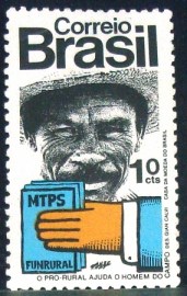 Selo postal do Brasil de 1972 FUNRURAL - C 765 N