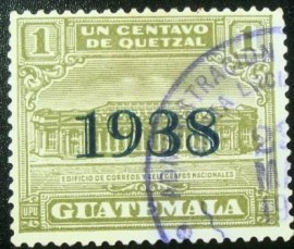 Selo postal da Guatemala de 1938 G.P.O. and Telegraph building 1