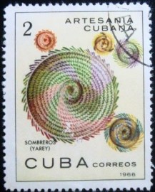Selo postal de Cuba de 1966 Sombreros