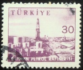 Selo postal de Turquia de 1959 Petrol Refinery Batman