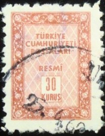 Selo postal da Turquia de 1960 Red Brown 30