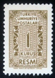 Selo postal da Turquia de 1962 Olive Bister 1