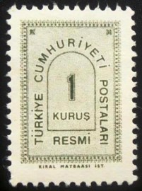 Selo postal da Turquia de 1962 Olive Bister 1