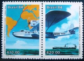 Se-tenant do Brasil de 1984 Vôo Transoceânico