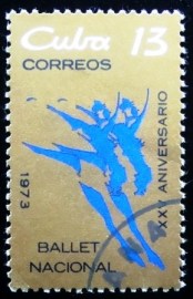 Selo postal de Cuba de 1973 National ballet