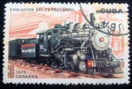 Selo postal de Cuba de 1975 Evolucion del Ferro Carril 3