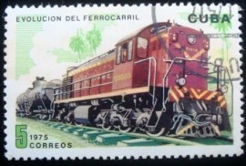 Selo postal de Cuba de 1975 Evolucion del Ferro Carril 5