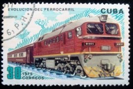Selo postal de Cuba de 1975 Evolucion del Ferro Carril 30