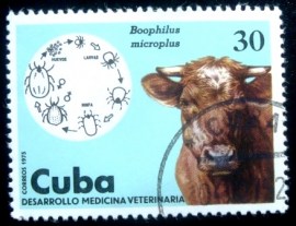 Selo postal de Cuba de 1975 Cattle Tick
