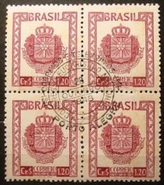 Quadra de selos aéreos do Brasil de 1948 Congresso Eucarístico