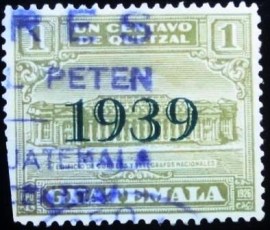 Selo da Guatemala de 1939 GPO and Telegraph building overprinted black
