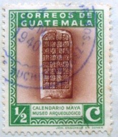 Selo postal da Guatemala de 1939 Mayan calendar