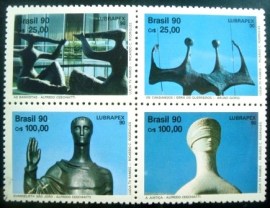 Se-tenant do Brasil de 1990 Esculturas