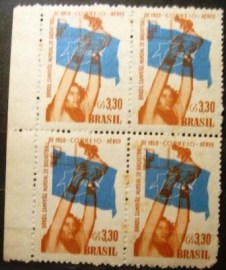 Quadra de selos postais aéreos do Brasil de 1959 - A 87 N