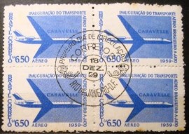 Quadra de selos Aéreos de 1959 Caravelle Caravelle
