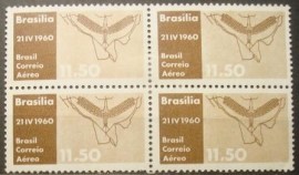Quadra de selos postais aéreos do Brasil de 1960 - A 96 N