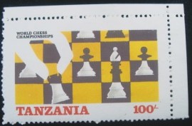 Selo postal da Tanzânia de 1986 Chess figures