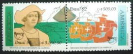 Se-tenant do Brasil de 1992 Descobrimento da América