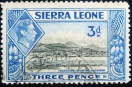 Selo postal de Serra Leoa de 1938 Freetown Harbour 3