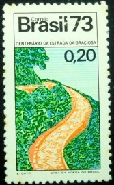 Selo postal do Brasil de 1973 Estrada da Graciosa