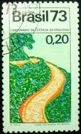 Selo postal do Brasil de 1973 Estrada da Graciosa - C 788 M1D