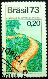 Selo postal do Brasil de 1973 Estrada da Graciosa - C 788 NCC