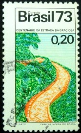 Selo postal do Brasil de 1973 Estrada da Graciosa - C 788 U