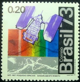 Selo postal do Brasil de 1973 INPE - C 789 N