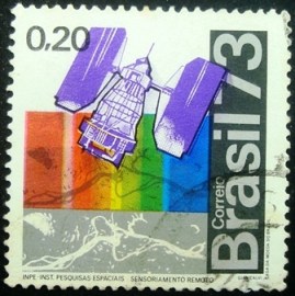 Selo postal do Brasil de 1973 INPE - C 789 U