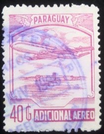 Selo postal do Paraguai de 1986 Airplane