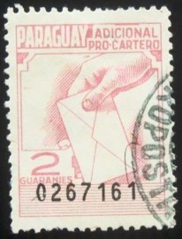 Selo postal do Paraguai de 1972 Letter With Control Number