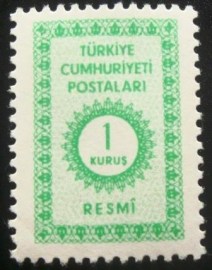 Selo postal da Turquia de 1965 Emerald 1