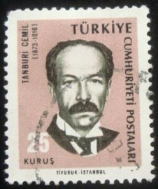 Selo postal da Turquia de 1965 Tanburi Cemil
