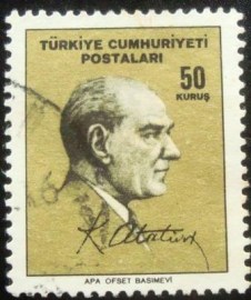 Selo postal da Turquia de 1965 Ataturk 50