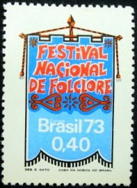 Selo postal do Brasil de 1973 Folclore