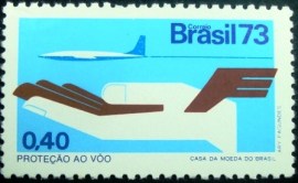 Selo postal do Brasil de 1973 Proteção ao Vôo
