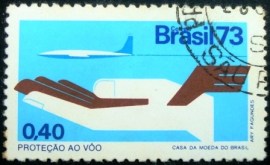 Selo postal do Brasil de 1973 Proteção ao Vôo - C 802 N1D