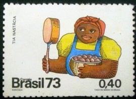 Selo postal do Brasil de 1973 Tia Anastácia - C 807 N