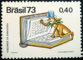 Selo postal do Brasil de 1973 Visconde de Sabugosa