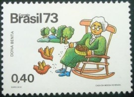 Selo postal do Brasil de 1973 Vovó Benta - C 810 N