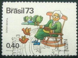 Selo postal do Brasil de 1973 Vovó Benta - C 810 NCC