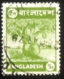 Selo postal de Bangladesh de 1976 Jackfruit overprinted