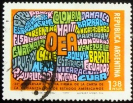 Selo postal da Argentina de 1974 Organization of American States