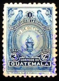 Selo postal da Guatemala de 1945 October Revolution